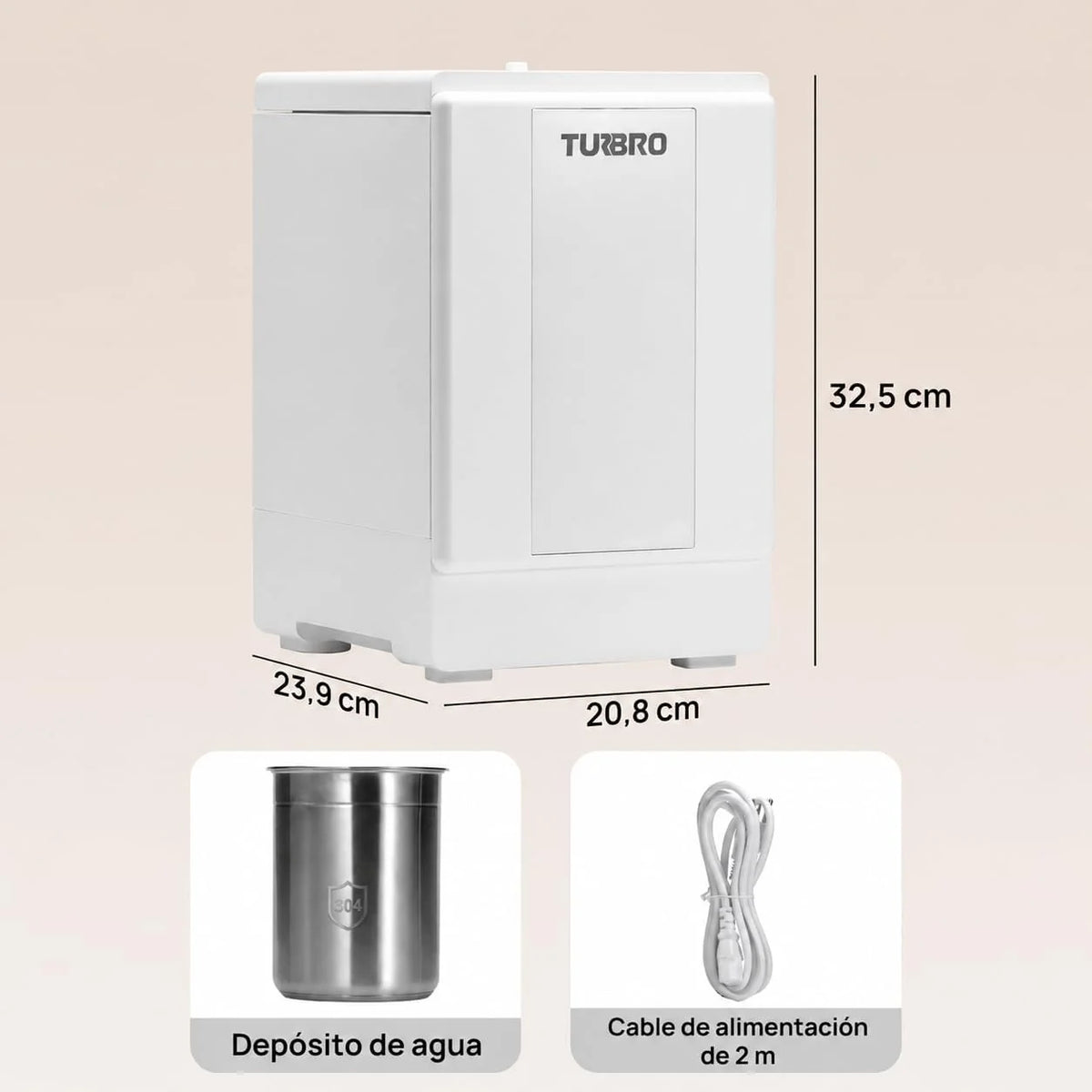 TURBRO Humidificador de vapor caliente 4 L para dormitorio, 500 ml/h