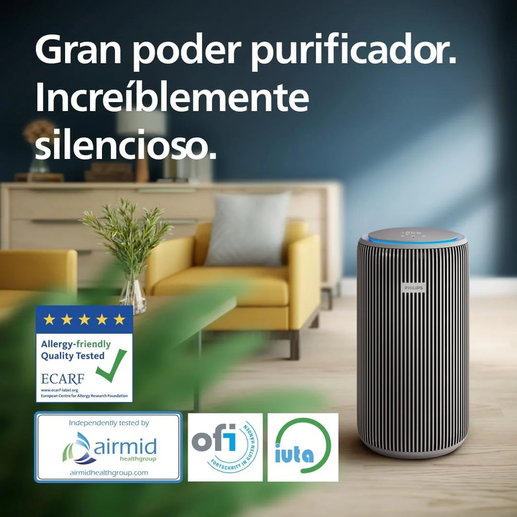 Philips 3200 Purificador de Aire HEPA, 130 m², Ultrasilencioso 15dB*, Gris