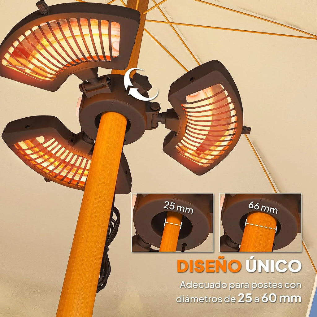Outsunny Infrared Heater for Parasol 800/1600/2400W Black