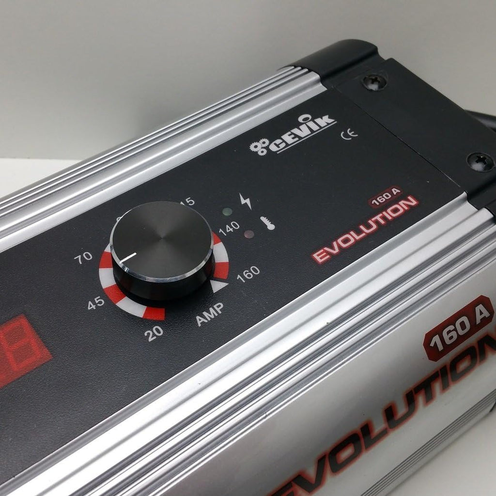 CEVIK PRO CE-EVOLUTION20X - Soldador Inverter MMA con Máscara de Soldadura y Portaelectrodo - 160A 40% 230V - Electrodos hasta 4mm - Display Digital - Máquina Soldar Profesional Portátil