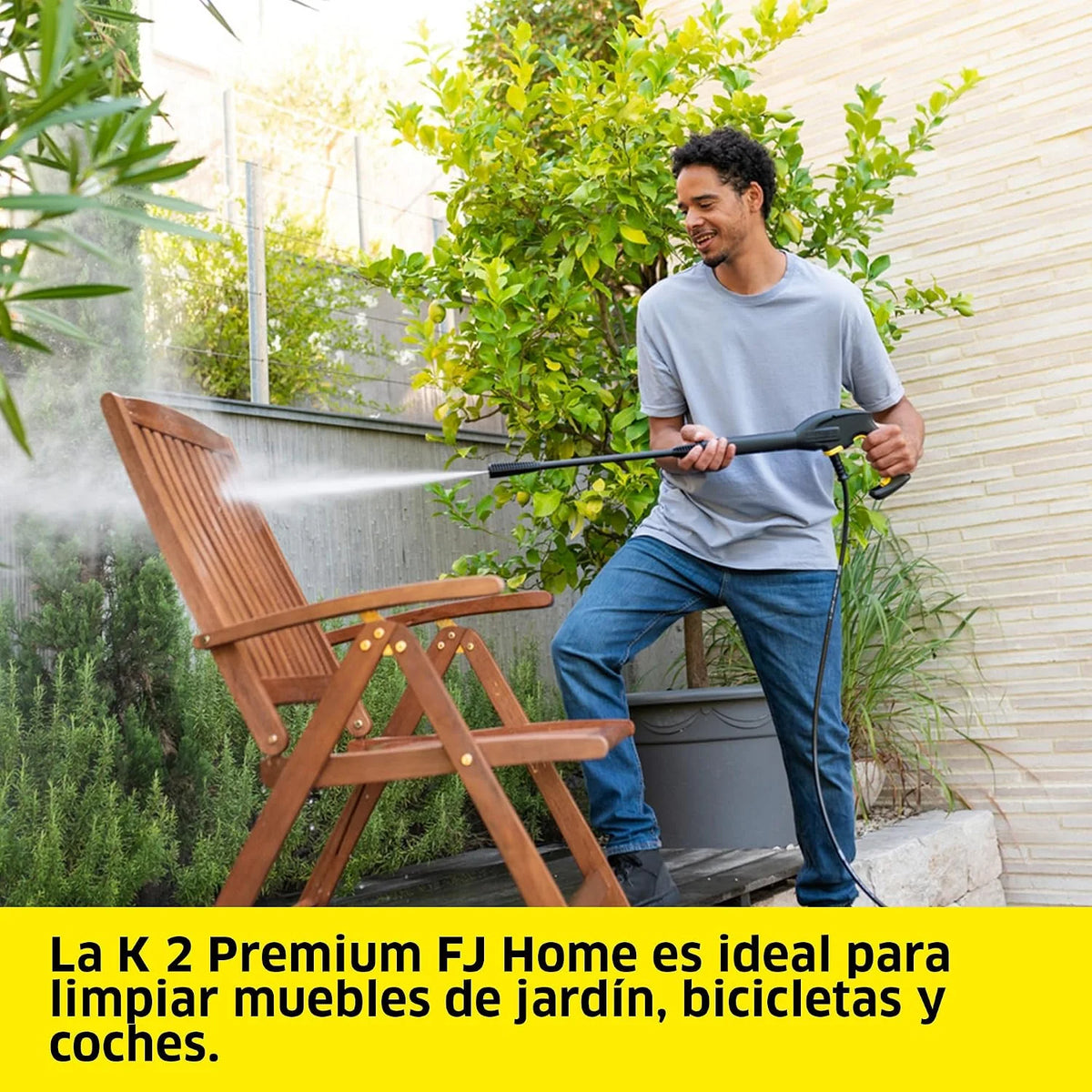Kärcher Hidrolimpiadora K 2 Premium FJ, 110 Bar, caudal: 360 l/h, Rendimiento: 20 m²/h, Filtro de Agua, 4,2 kg, Pistola de Alta presión, lanzas pulverizadoras, Boquilla Turbo y de Espuma
