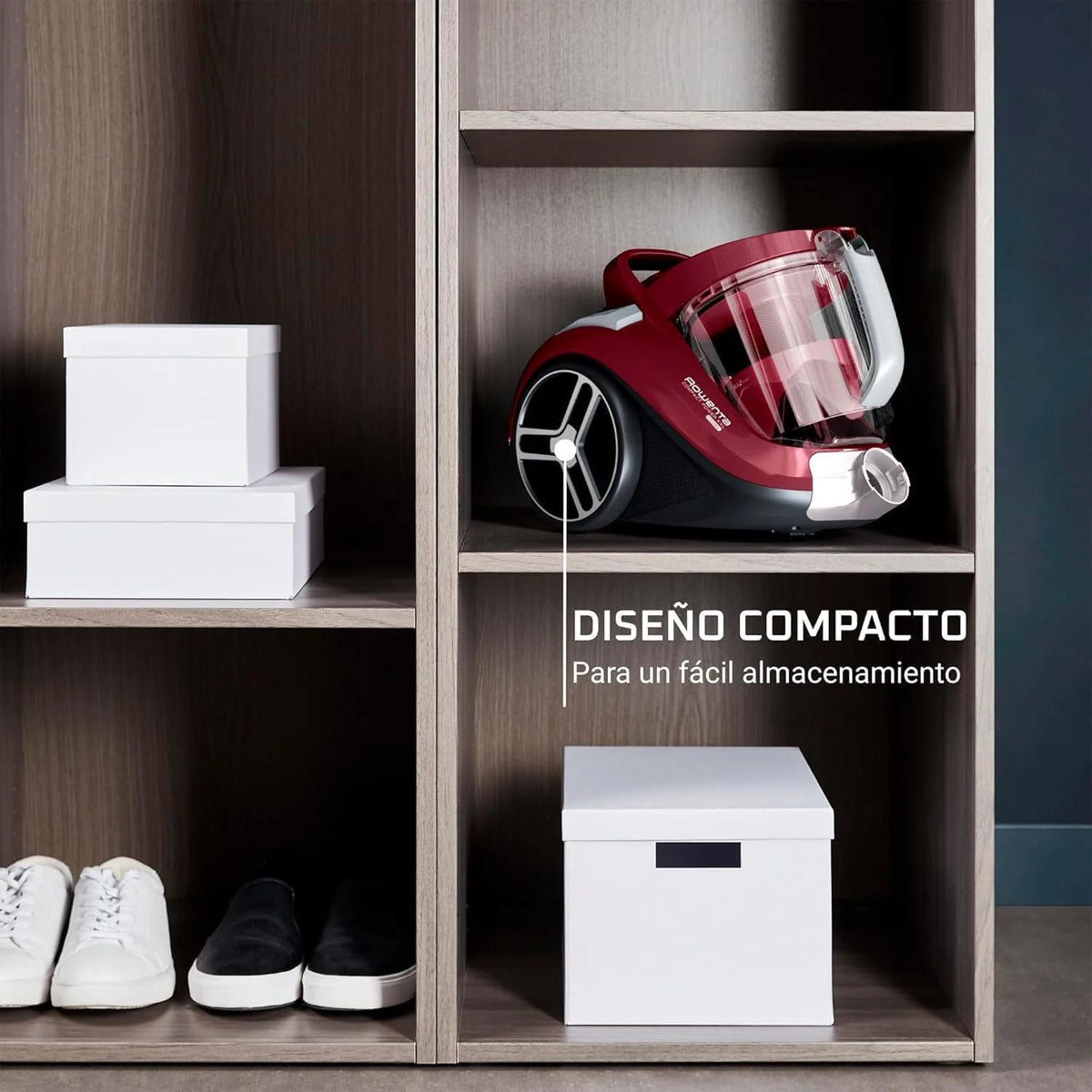 Rowenta Compact Power XXL - Aspiradora sin bolsa, motor bajo consumo, 900 W, filtración ciclónica avanzada de 3 niveles, depósito de suciedad extragrande de 2,5 L, compacta, kit clásico, RO4B23