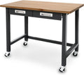 Seville Classics UltraHD® Banco de Trabajo Rodante con 2 Cajones, para oficina, garaje y taller, 122 x 61 x 95,3 cm, Grafito