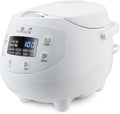Yum Asia Panda Mini arrocera con cuenco de cerámica Ninja y lógica difusa avanzada (3,5 tazas, 0,63 litros) 4 funciones de arroz, 4 funciones de multicocina 220-240V (Arctic White)