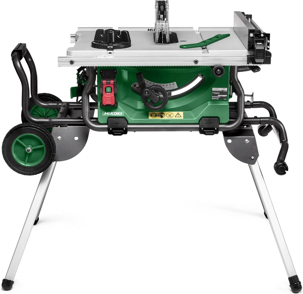 HiKOKI C10RJ Sierra de Mesa de 1500W, Disco de 255mm y Soporte con Ruedas