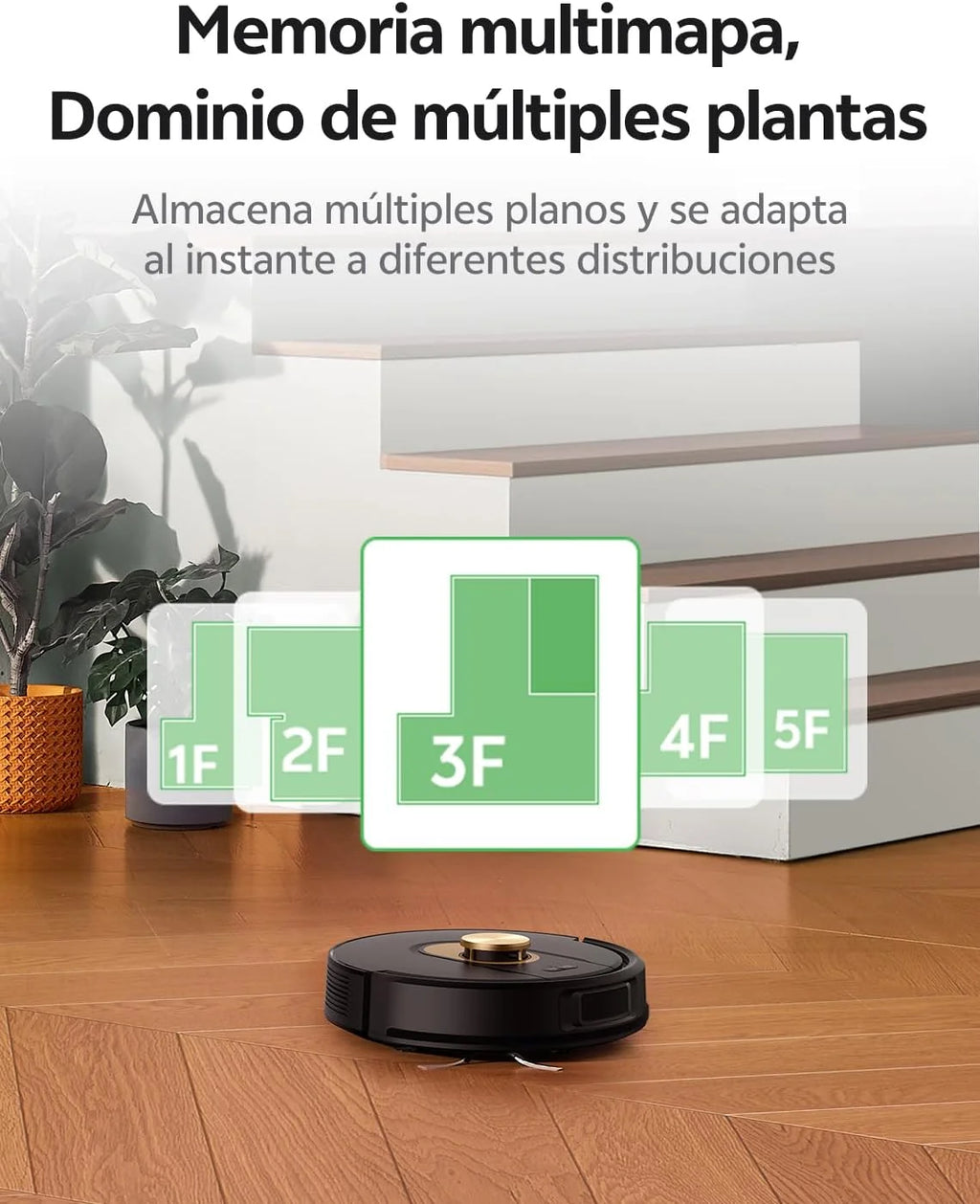 Vexilar W9 Robot Aspirador y Fregasuelos 8000Pa, Robot Aspirador con Navegación Láser, 5 Mapa Inteligente, Larga Autonomía, Adecuado para Suelo, Alfombras de Pelo Corto, Pelo de Mascotas