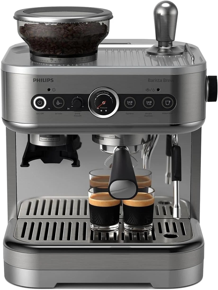 PHILIPS Barista Brew Cafetera Espresso Semiautomática, 250g, Acero Inox