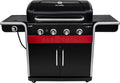 Gas2Coal® Barbacoa híbrida: barbacoa de gas y carbón de tres quemadores, acabado en negro.