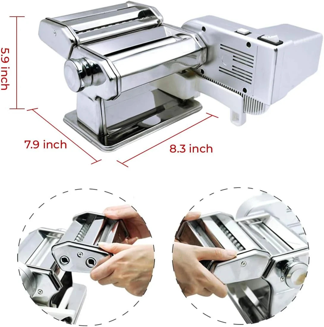 Shule - Máquina de pasta eléctrica con motor automático con manivela y rodillos multifuncionales