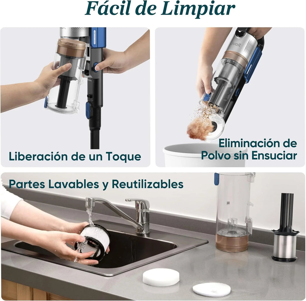 Levoit LVAC300 Aspiradora sin Cable para Mascota, Mini Cepillo Turbo, HEPA