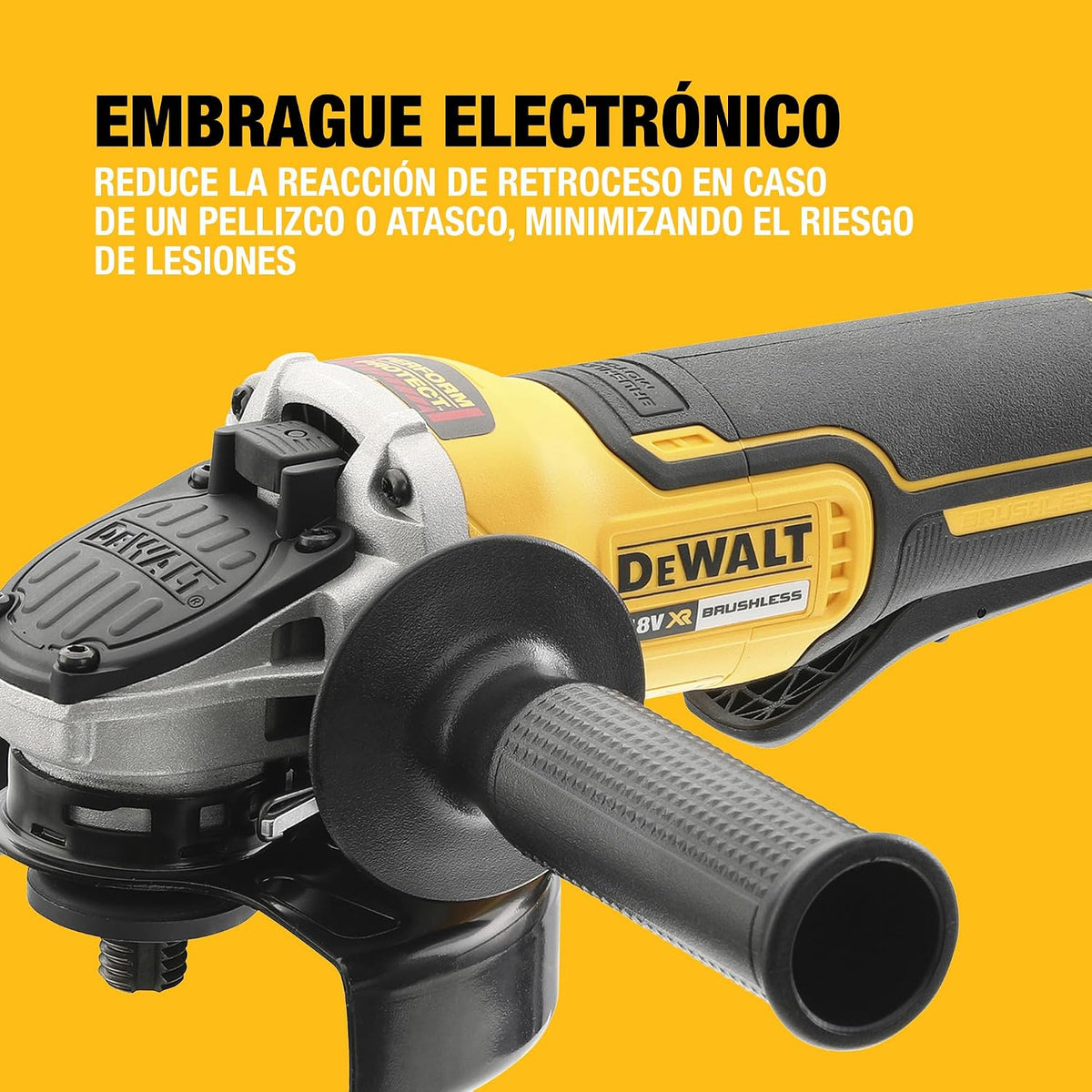 DEWALT Amoladora 125 mm 18V XR sin escobillas con pala, DCG406NT-XJ