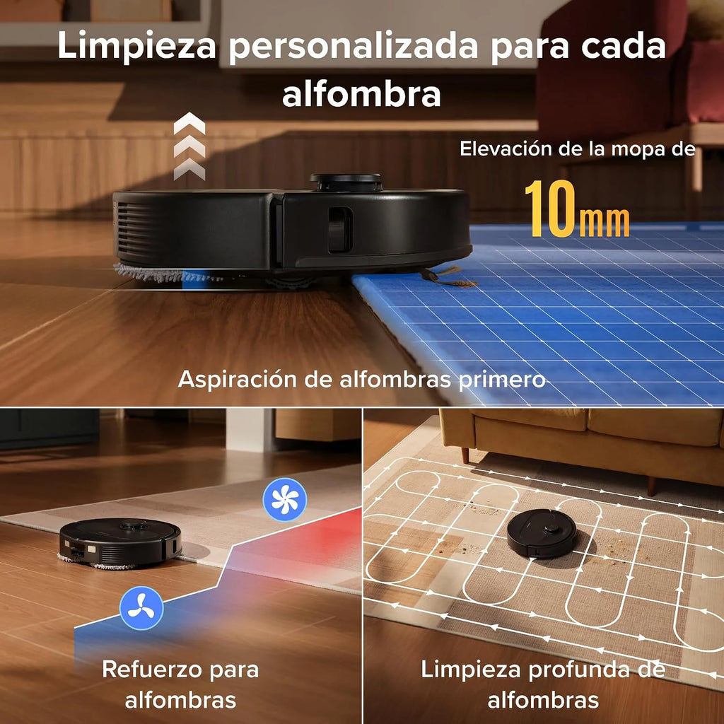 roborock Qrevo S Pro Robot Aspirador (Versión Mejorada del QV 35A) Succión de 18500 Pa, Base Todo en Uno, 2,7L Bolsa para Polvo, Sistema antienredos, Evitación de Obstáculos, Negro
