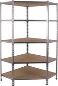 Simon Rack Estantería Metálica Almacenaje, Sin tornillos, 5 Baldas Madera, Alta Capacidad Carga 200 kg, 1800x900x400 mm, Estantería Garaje Trastero, Galva/Madera