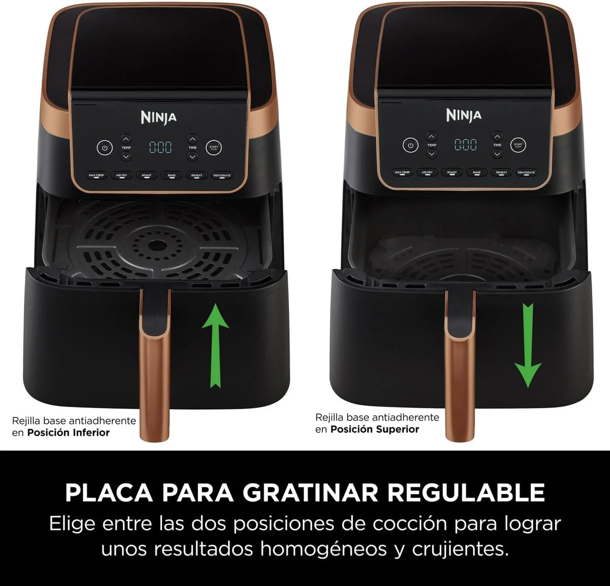 Ninja MAX PRO, Freidora de Aire, 6,2L, Cajón Individual Tamaño Familiar