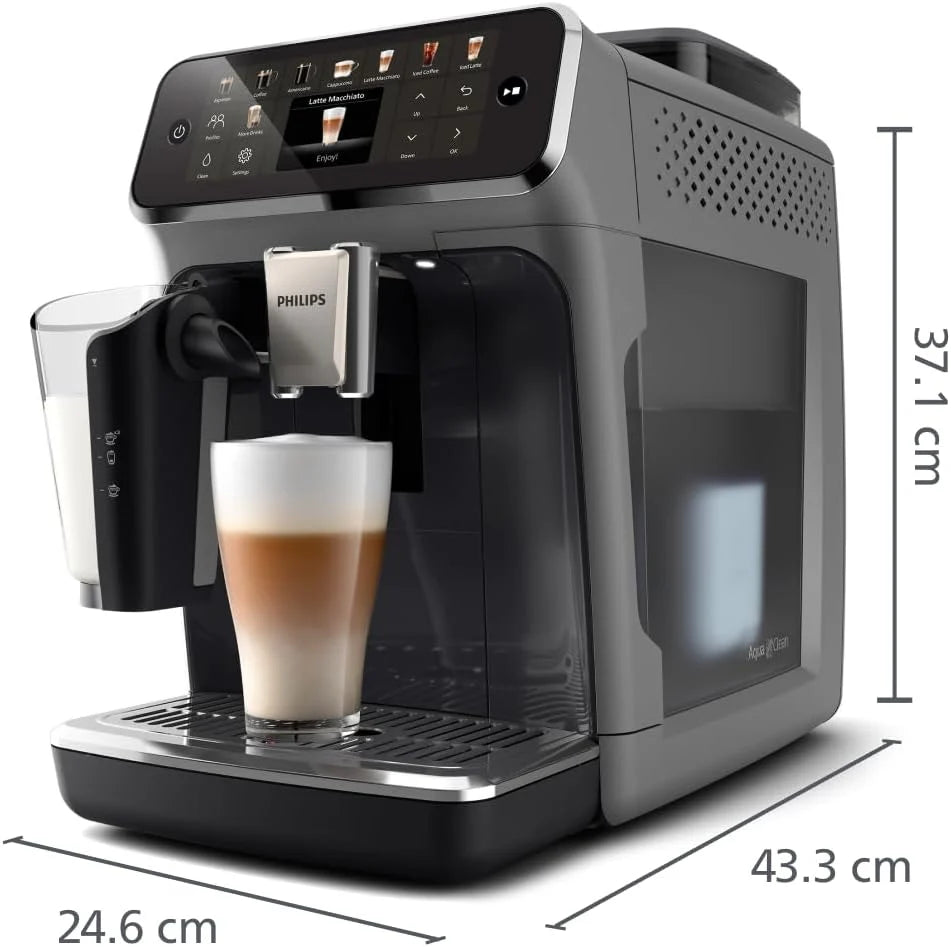 PHILIPS 5500 Cafetera Superautomática LatteGo, 20 bebidas, Gris