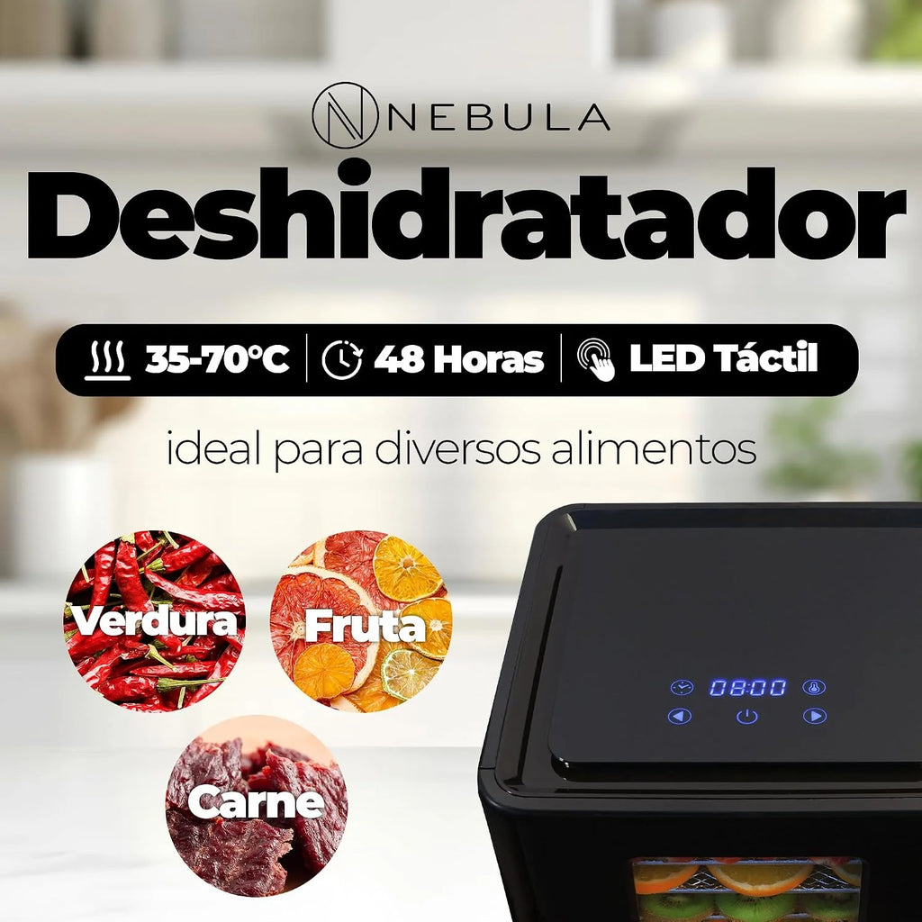 Nebula Deshidratador De Alimentos De 400W Con 6 Bandejas | Negro