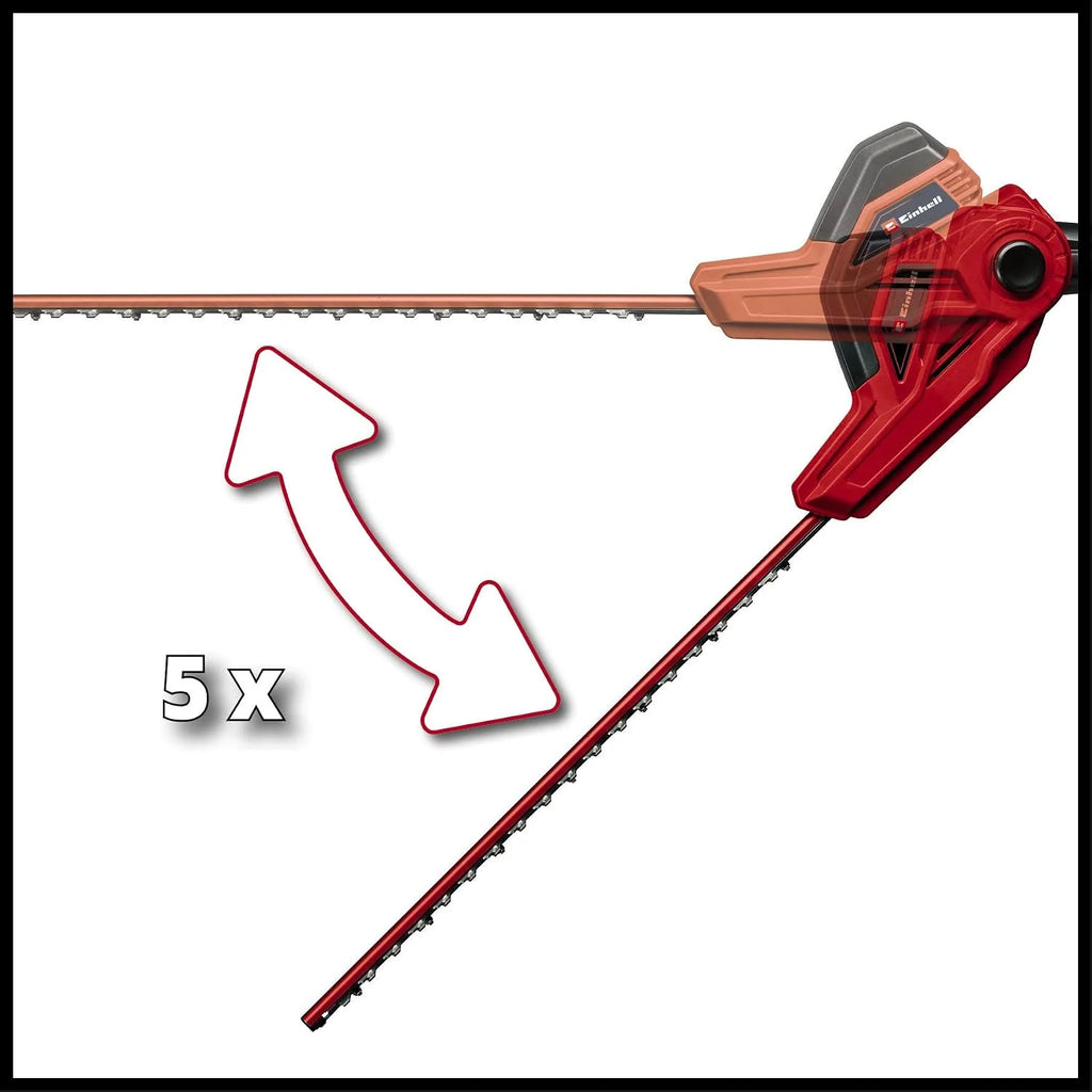 Einhell Cortasetos eléctrico GC-HH 5056 (500 W, Longitud de Corte de 47 cm, Extensible 170-250 cm, Distancia Entre Dientes de 20 mm, Ajuste de Cabeza del Motor de 5 etapas)