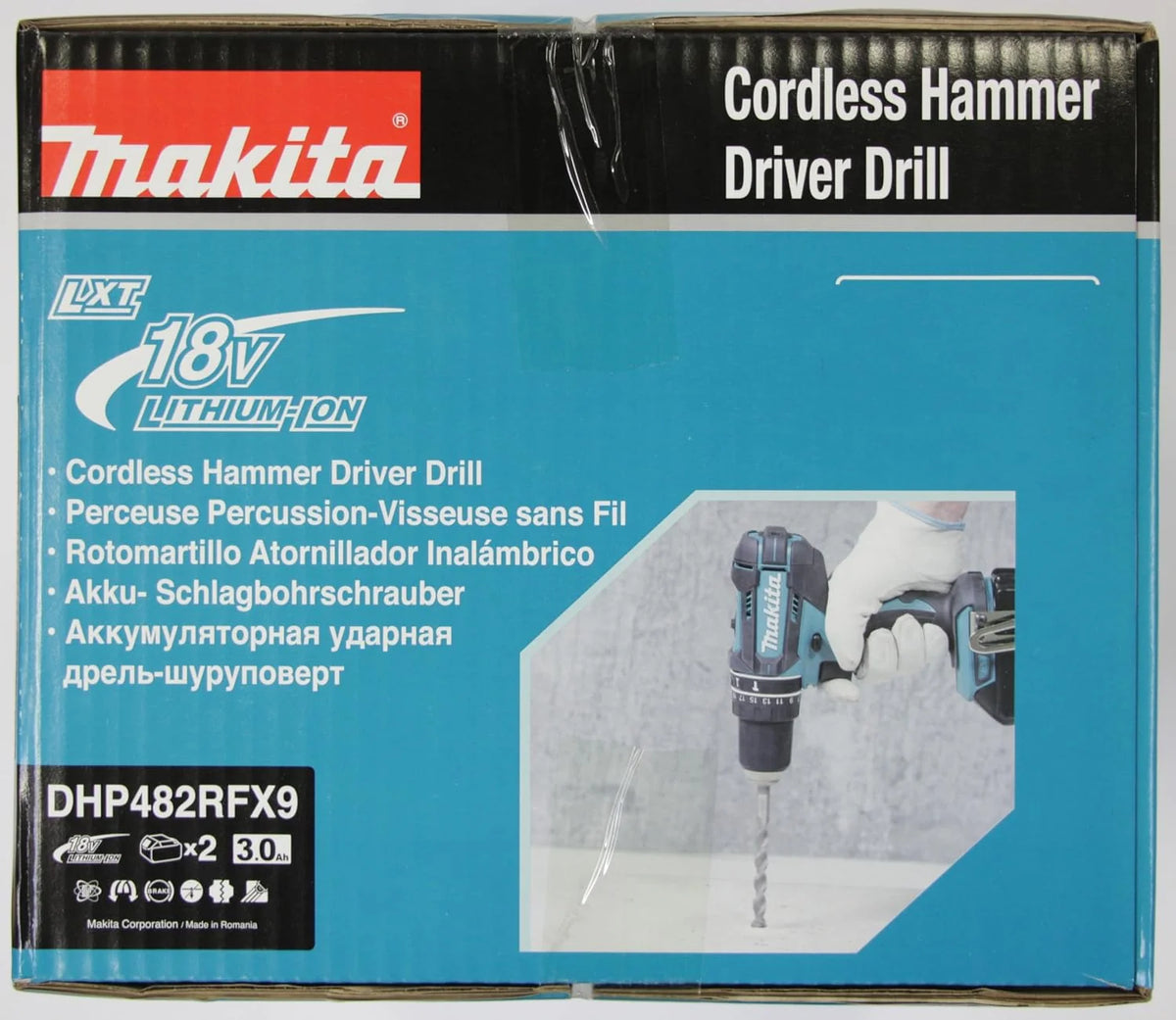Makita DHP482RFX9 Batería Taladro 18V LXT 62Nm 2x3.0Ah MAKPAC 92 Accesorios