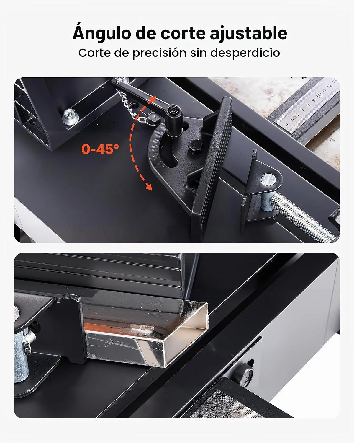 VEVOR Sierra Ingletadora, con Hoja de Sierra de Corte en Frío de Acero Inoxidable de 355 mm, Motor sin Escobillas de 3500 W y 750-1200 RPM, para Tubos Cuadrados y Planos, Aceros en Forma de L