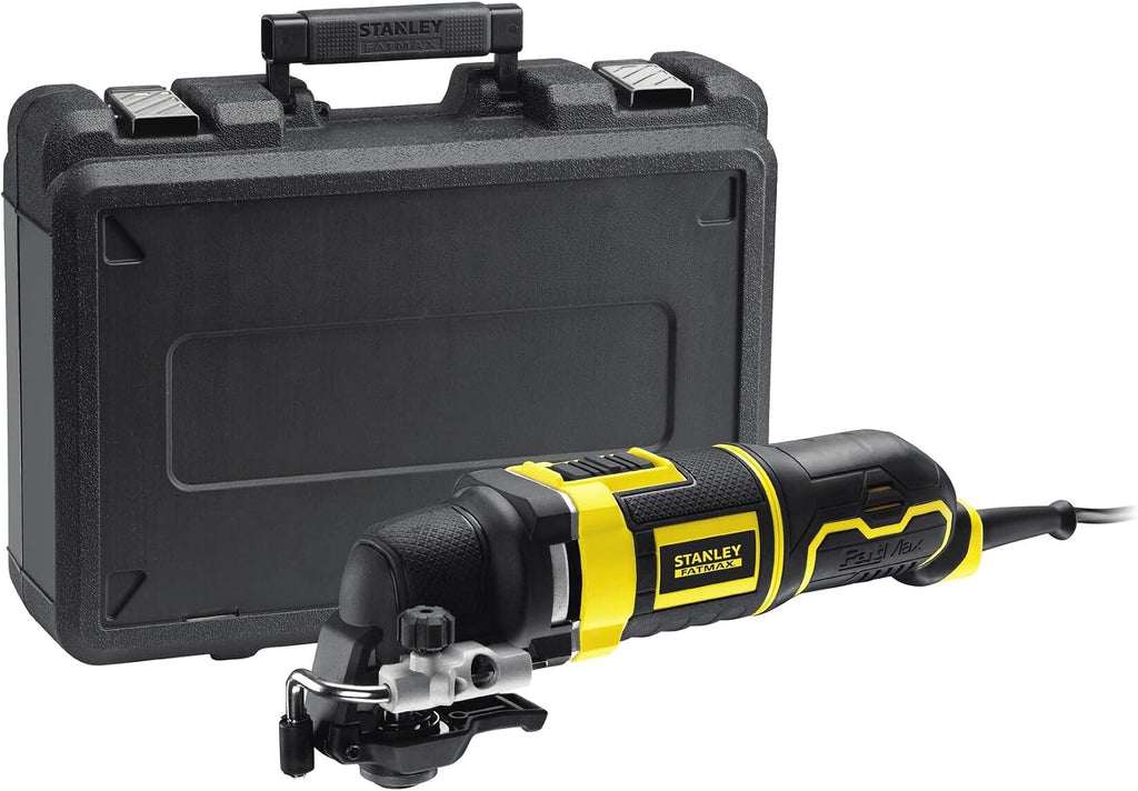 STANLEY FATMAX Multiherramienta Oscilante 300W, Cambio de Accesorios sin Herramientas, Velocidad Variable, Cortes Precisos y Eficientes, Incluye 18 Accesorios y Maletín - FME650K-QS