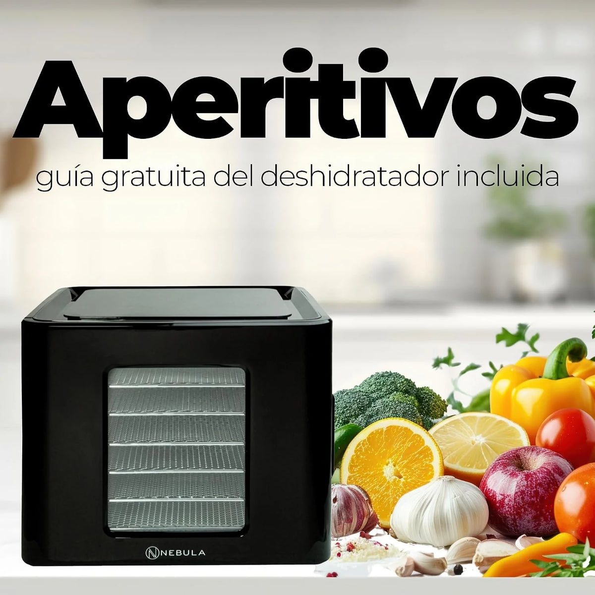 Nebula Deshidratador De Alimentos De 400W Con 6 Bandejas | Negro