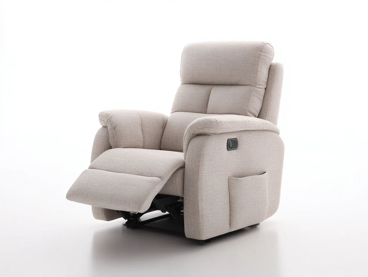 Sillones reclinables tapizado tela 92x100x105 cm color beige uso salón estilo moderno reclinable manual