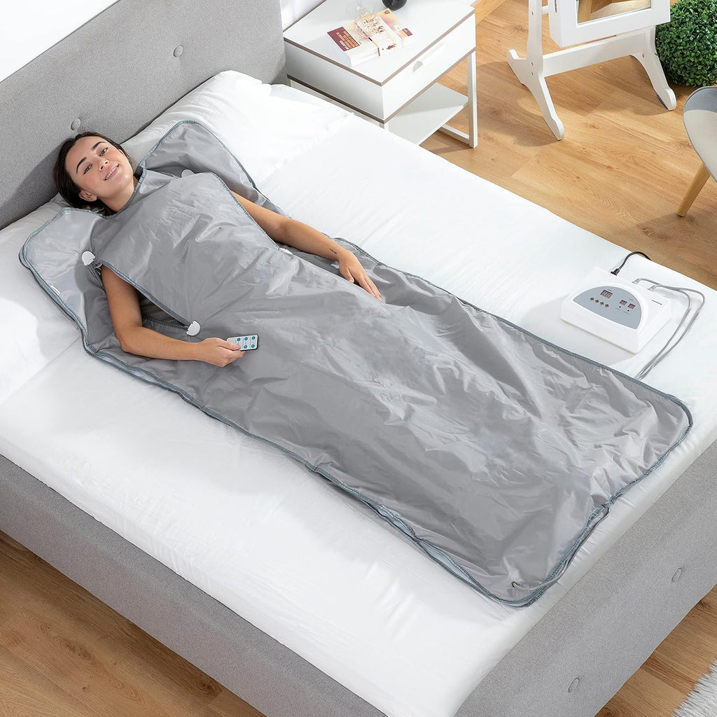 InnovaGoods® Manta Electrica, Manta Electrica Sauna de Calor Infrarrojo, Manta termica Apta para Todo el Cuerpo, Manta Sauna de Calor infrarrojo Potencia la eliminación de Grasas y toxinas.