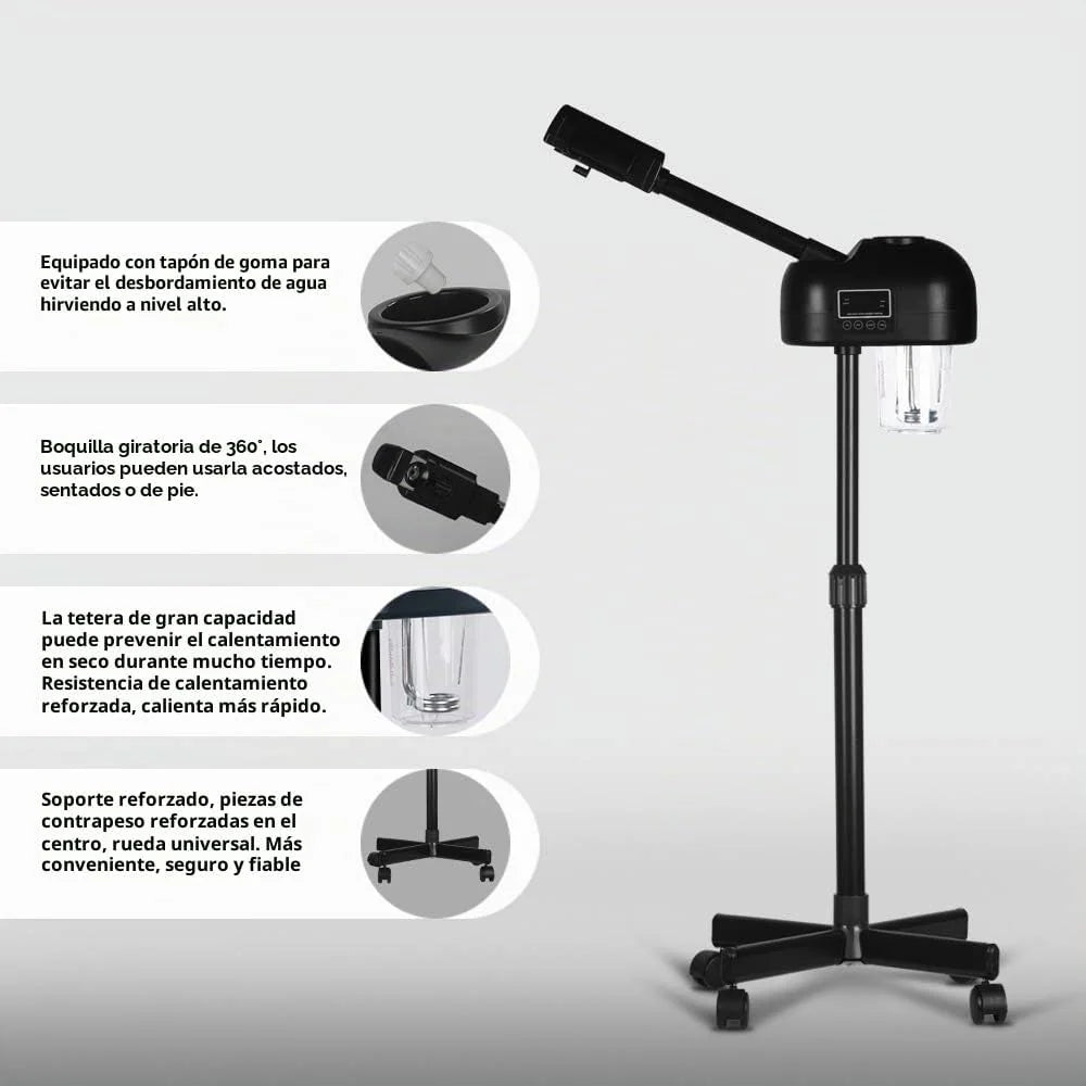 Temporizador facial con pantalla LCD, color negro