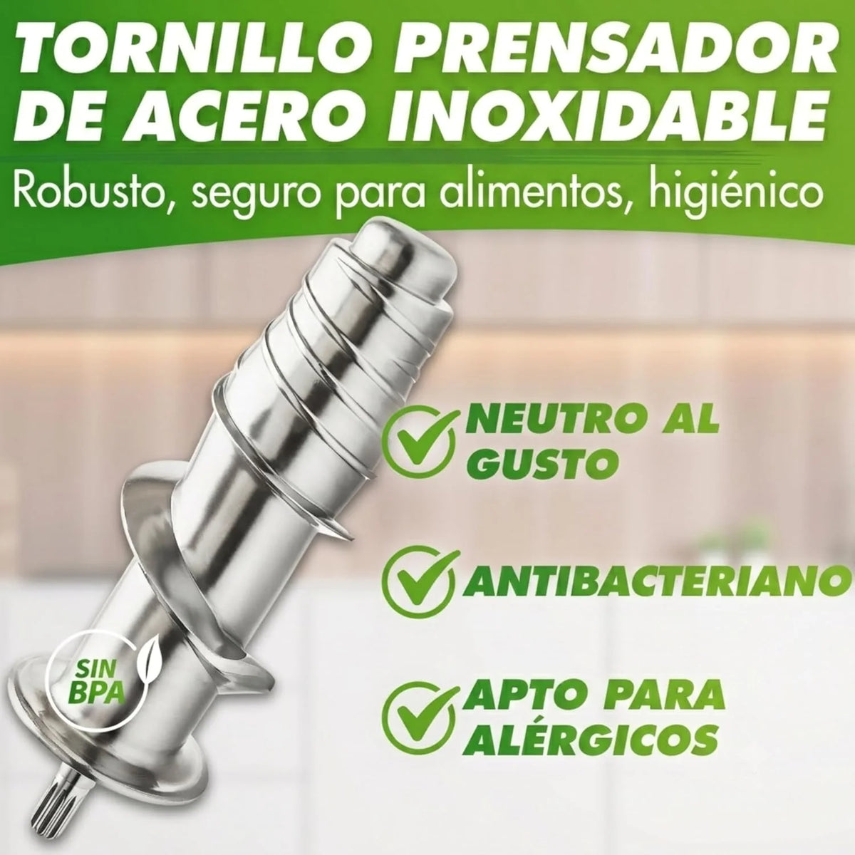 Nutrilovers Slow Juicer GREEN-PRESS MAX Licuadora extractor de jugos con tornillo de acero inoxidable, libre de BPA, ganador de pruebas, exprimidor eléctrico