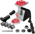 Nictemaw Picadora de carne eléctrica, cortador de verduras, 2000 W, multi robot de cocina, máquina de salchichas con 3 discos perforados, 4 cuchillas cónicas, relleno de salchichas y accesorio de