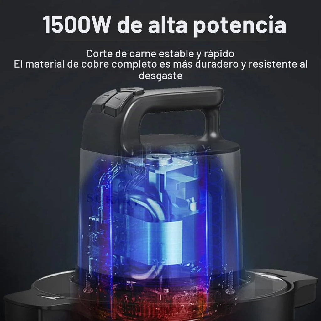 SOKANY 1500W Picadora de Carne y Verduras Eléctrica 8L Trituradora de Alimentos de Acero Inoxidable, Picadora Batidora Eléctrica de Cocina 6 Cuchillas y 3 Velocidades