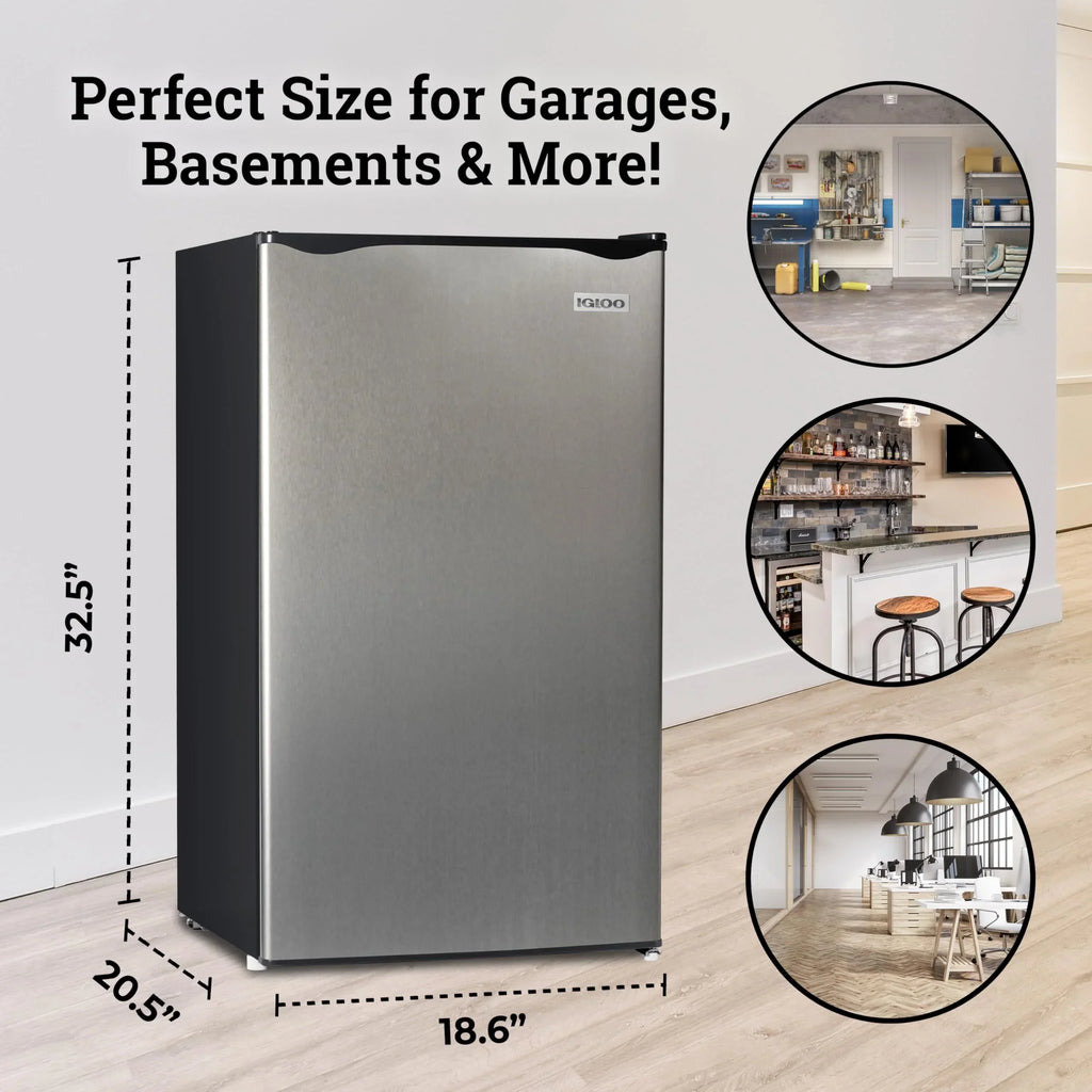 2025 Refrigerador Compacto Igloo de 3.2 Cu. Ft. con Congelador y Puerta Única