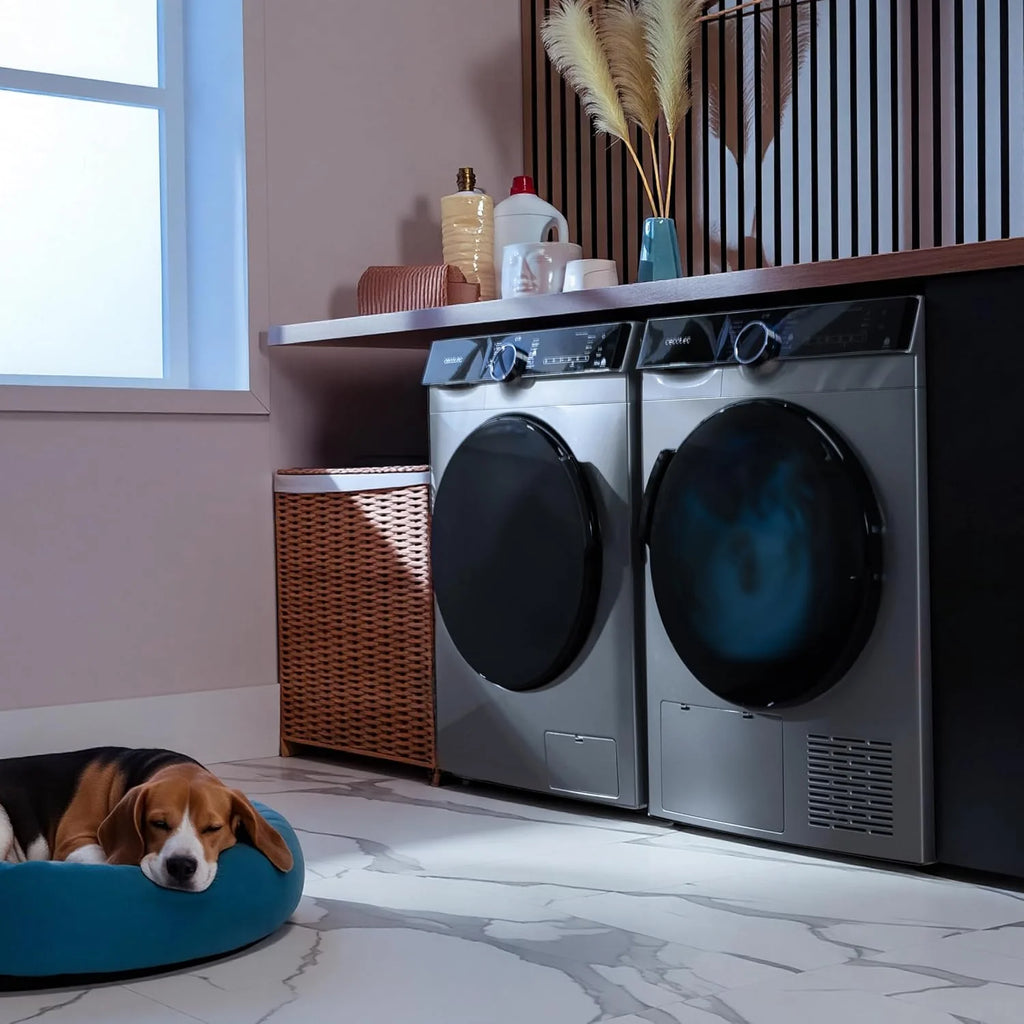 Cecotec Secadora de Ropa Bomba de Calor 10kg Bolero Dresscode Dry 10505 Inverter Steel. Clase Equivalente A+++, 14 Programas, Funciones como UV Care, Planchado Fácil, Certificación Woolmark, Inox