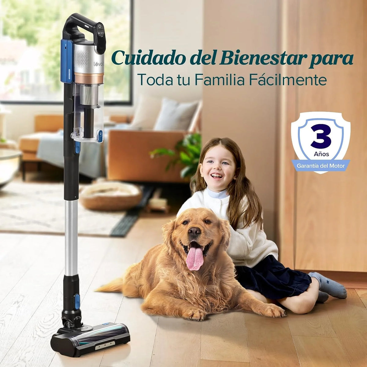 Levoit LVAC300 Aspiradora sin Cable para Mascota, Mini Cepillo Turbo, HEPA