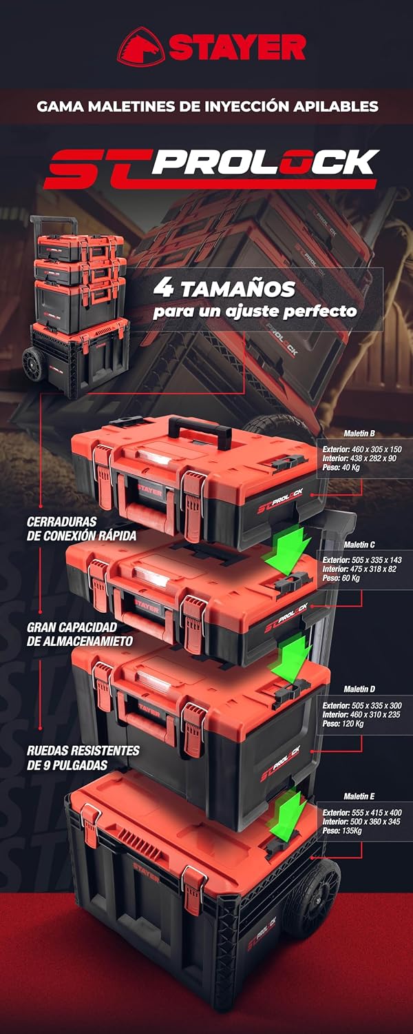 Stayer Trolley apilable E para composición ST PROLOCK