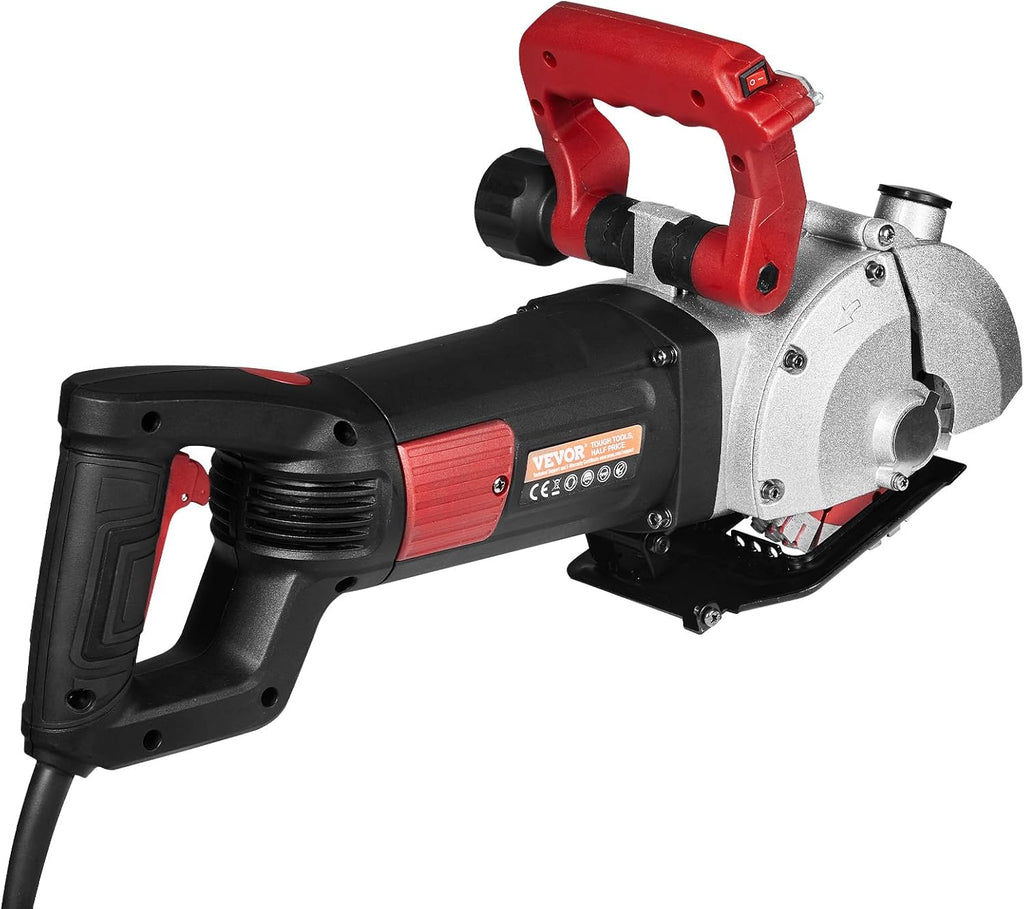 VEVOR Cortadora de Pared Profundidad de Corte de 34 mm, Máquina Cortadora de Pared 2500 W, Ranuradora de Pared Ancho de Corte de 42 mm, con 5 Hojas de Sierra, Diámetro de 160 mm con Rayos Infrarrojos