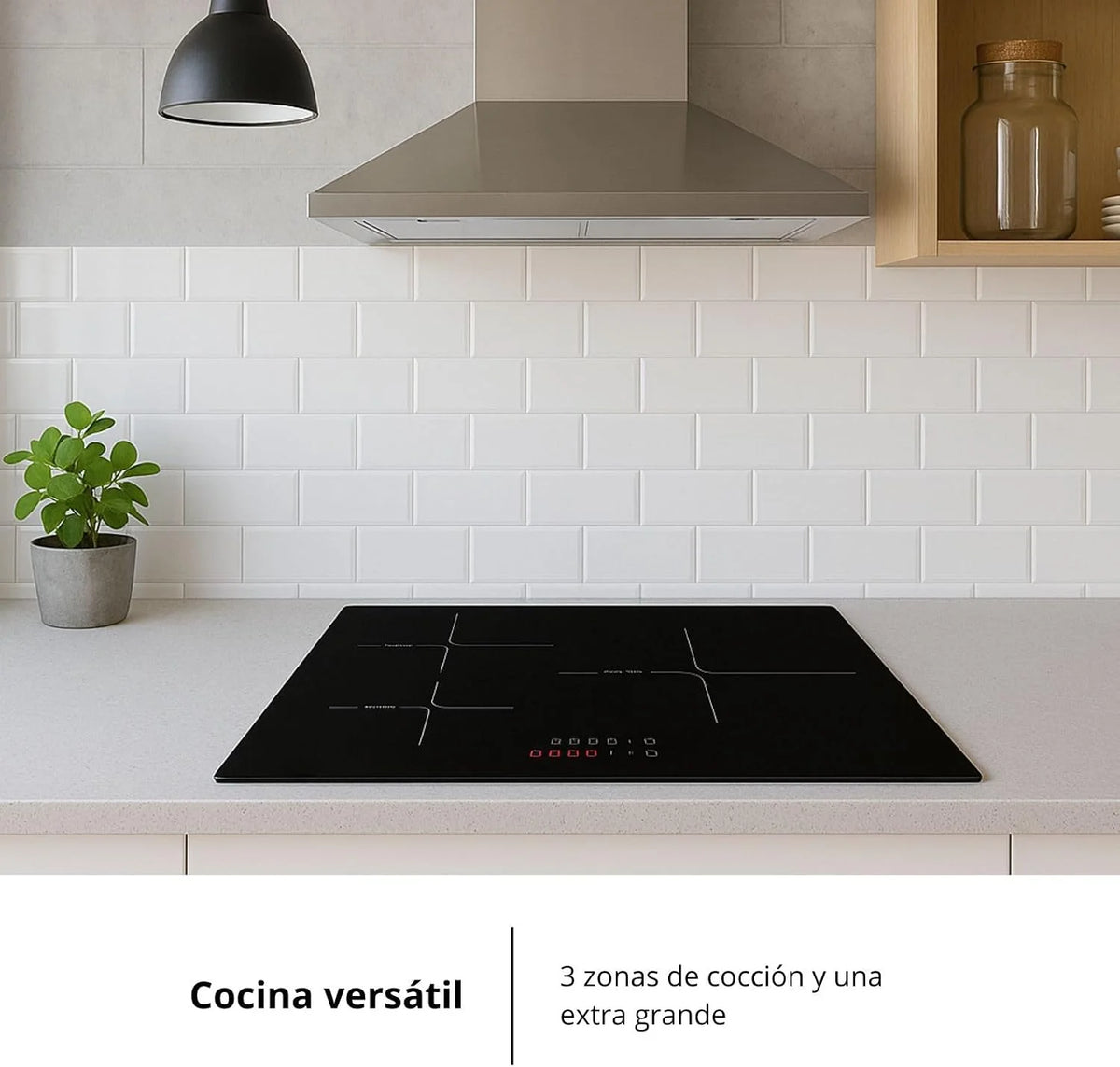 Corberó - Placa de Inducción | CCIM3662| 60cm | 3 Zonas | 6200W | Inverter| Zona Extra Grande |9 Niveles Potencia | Control Táctil | Booster| Temporizador | Bloqueo seguridad | Lineas Blancas