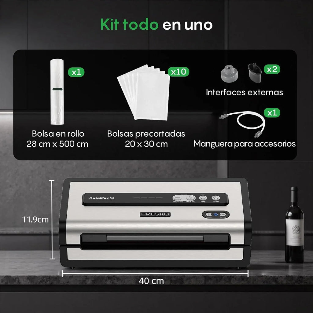 FRESKO Envasadora al Vacío Automática para Alimentos Manos Libres