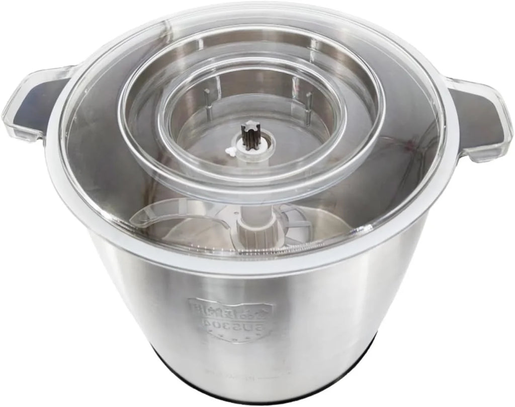 Genérico Picadora de Carne Comercial con Capacidad de 10 litros, batidora eléctrica de Acero Inoxidable de Alta Potencia, procesador de Alimentos, mezcladora con agitación Potente.
