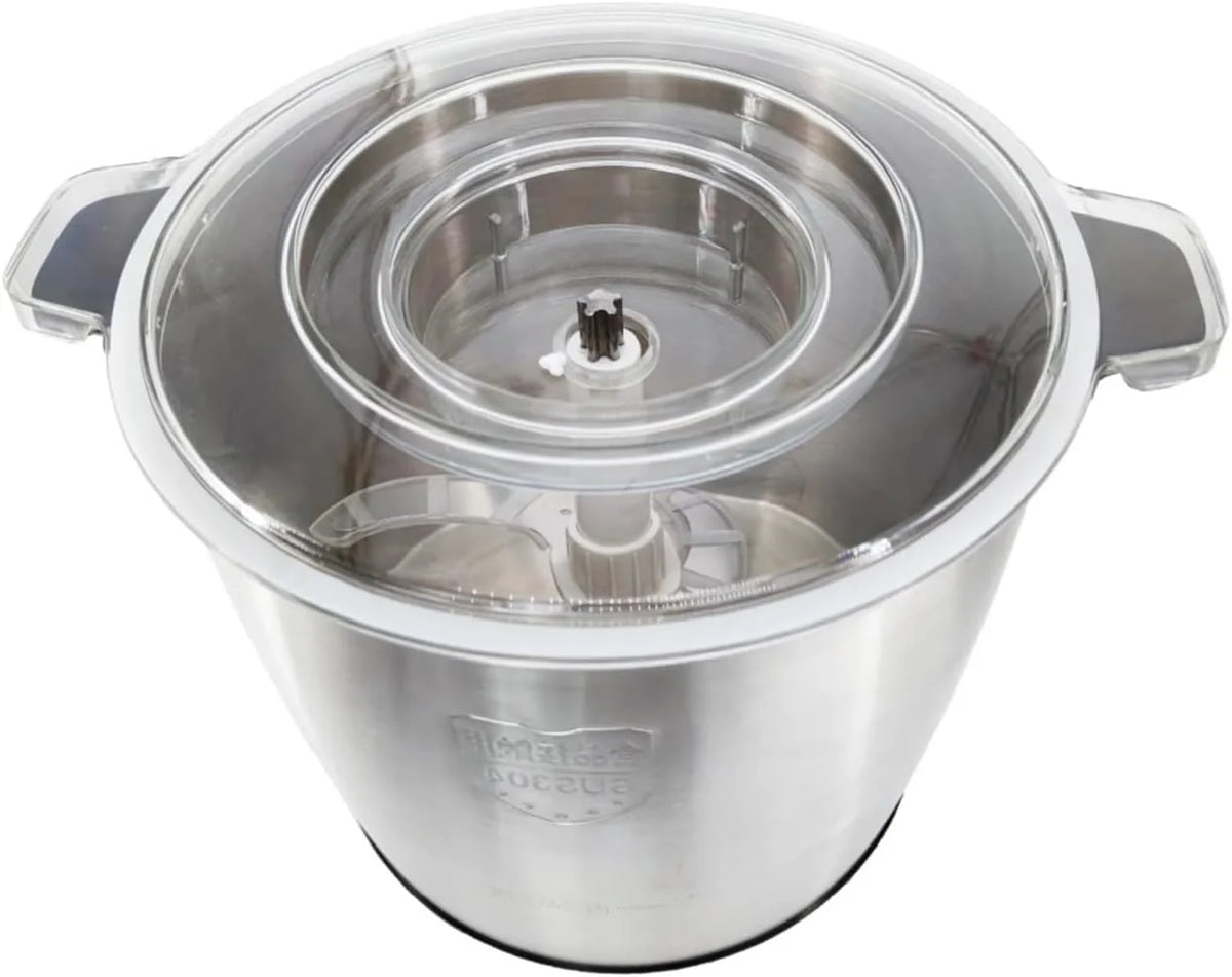 Genérico Picadora de Carne Comercial con Capacidad de 10 litros, batidora eléctrica de Acero Inoxidable de Alta Potencia, procesador de Alimentos, mezcladora con agitación Potente.