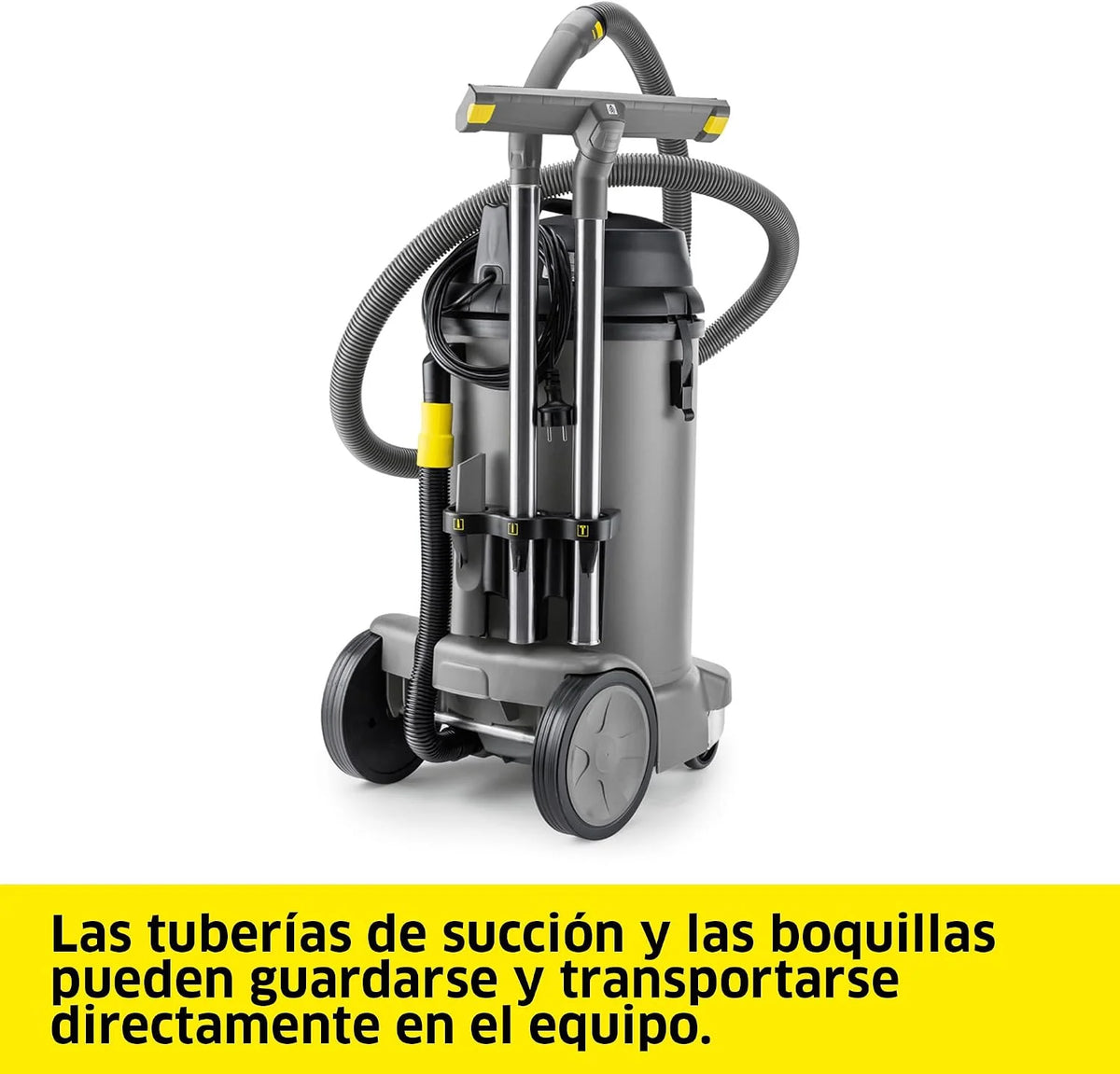 KÄRCHER Aspirador en seco y húmedo NT 48/1, Potencia: máx. 1380 W, Filtro de Cartucho PES, depósito: 48 l, Manguera de aspiración: 2,5 m, Boquilla Ancha para Suelo (360 mm), Tubo de desagüe