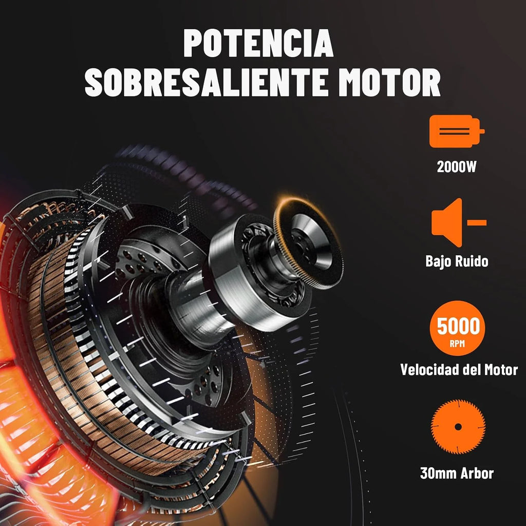 DOVAMAN DTS02M Sierra de Mesa de 2000W para Madera y Bricolaje
