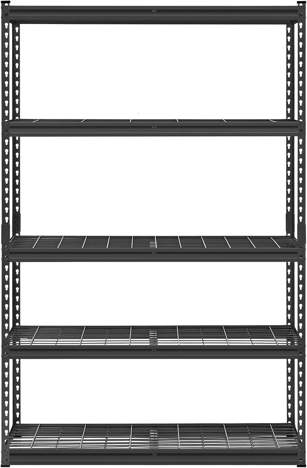 VEVOR Estantes de Almacenamiento de 457,2 x 1219,2 x 1828,8 mm Carga de 1134 kg, Estanterías de Garaje Resistentes de 5 Niveles, Estantes de Metal Ajustables para Cocina, Almacén, Sótano, Negro