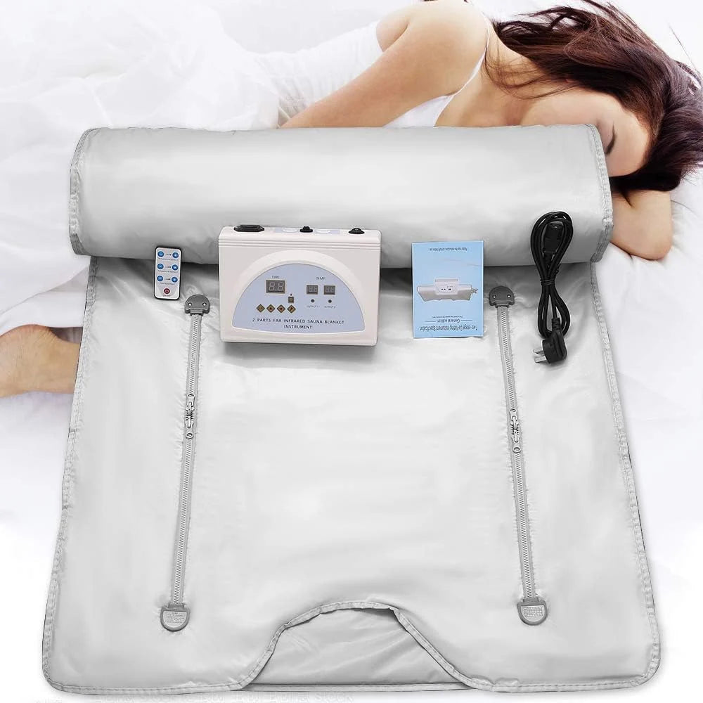 Manta de Sauna de Infrarrojos de Oxford con Cremallera Manta de Vapor FIR con Control Remoto Dispositivo de Belleza Profesional de desintoxicación