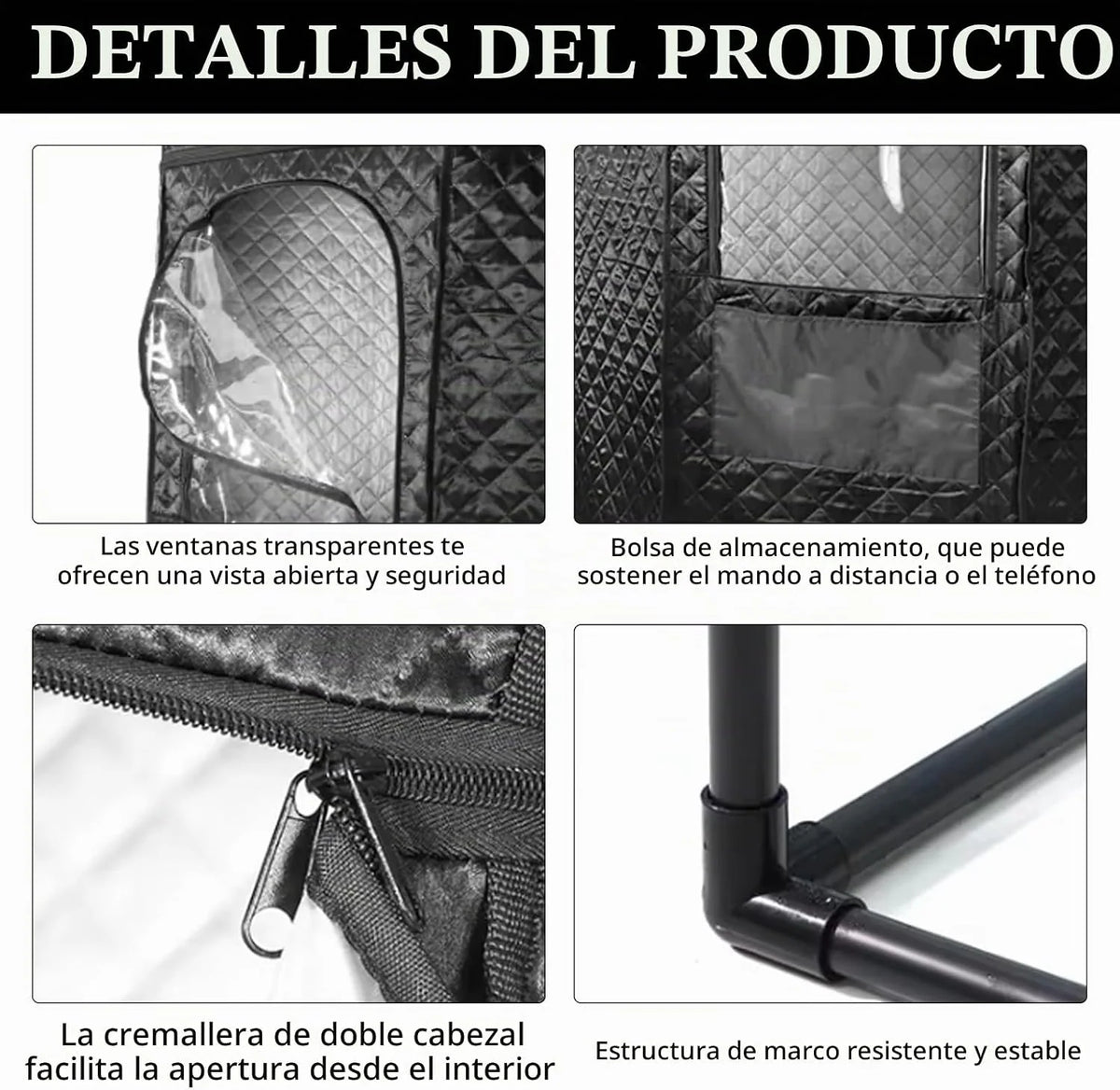 Sauna Tienda Campaña Para Sauna, Cabina Sauna Generador Sauna Vapor Tienda Sauna Portátil Aire Libre Temporizador Y 9 Niveles Temperatura Con Sauna Vapor Olla Vapor 3L Silla Plegable Control Remoto