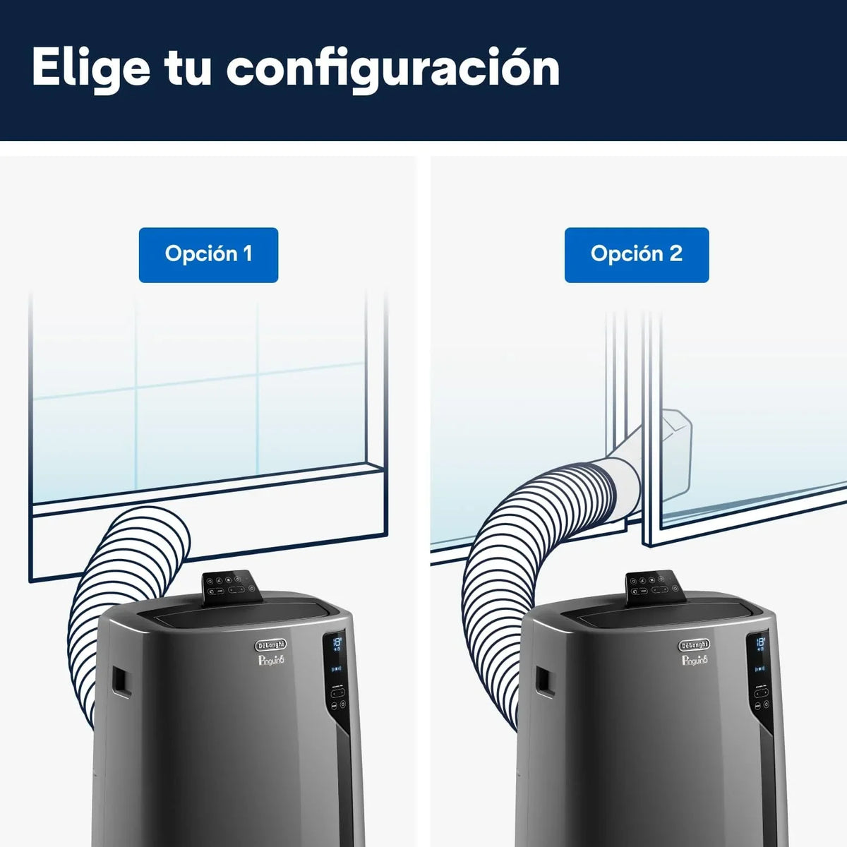 Pingüino PACEL112 Silent Aire Acondicionado Portátil Silencioso con Tecnología Eco Real Feel y Cool Surround, Función Deshumidificadora, 2.9 kW, 63 dB, Plástico, Negro, Clasa A, hasta 110m3