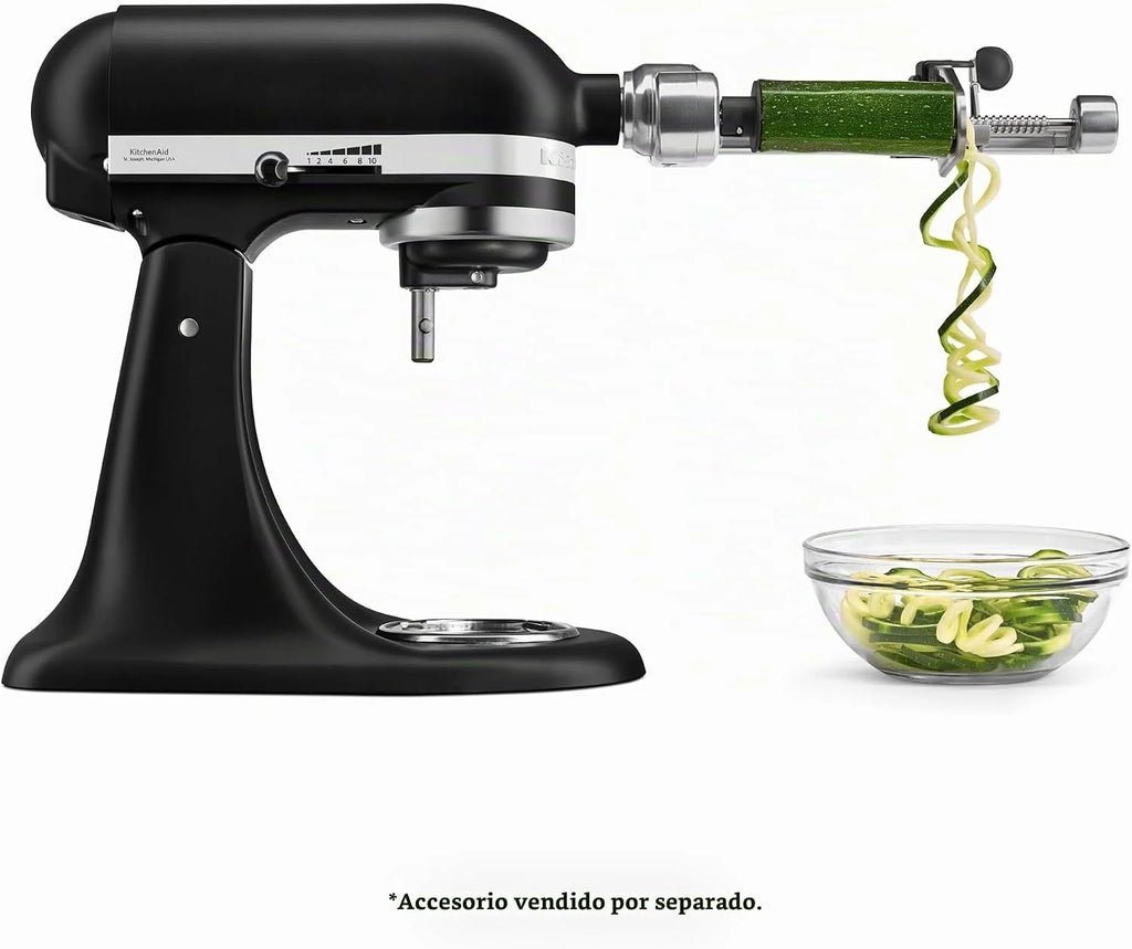 KitchenAid Classic Batidora Amasadora 4.3L, 10 Velocidades con Arranque Suave, Pala, Gancho y Varilla, Acción Planetaria, 59 Puntos de Contacto, Black Matte
