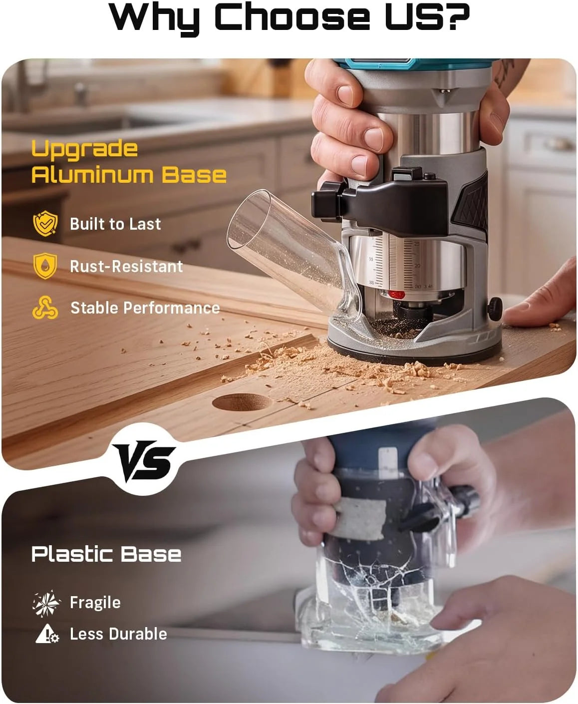 SEESII Fresadora Para Madera, 33000RPM motor sin escobillas