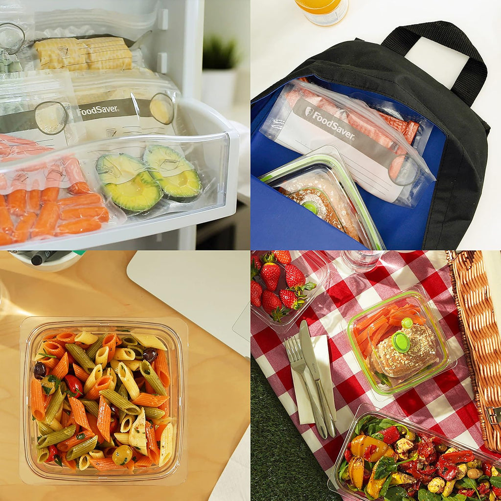 FoodSaver Envasadora al Vacío con un Cutter Incorporado, Funciones «solo sellado», «húmedo/seco» y «marinar», incluye Rollos/Bolsas [FFS017X]