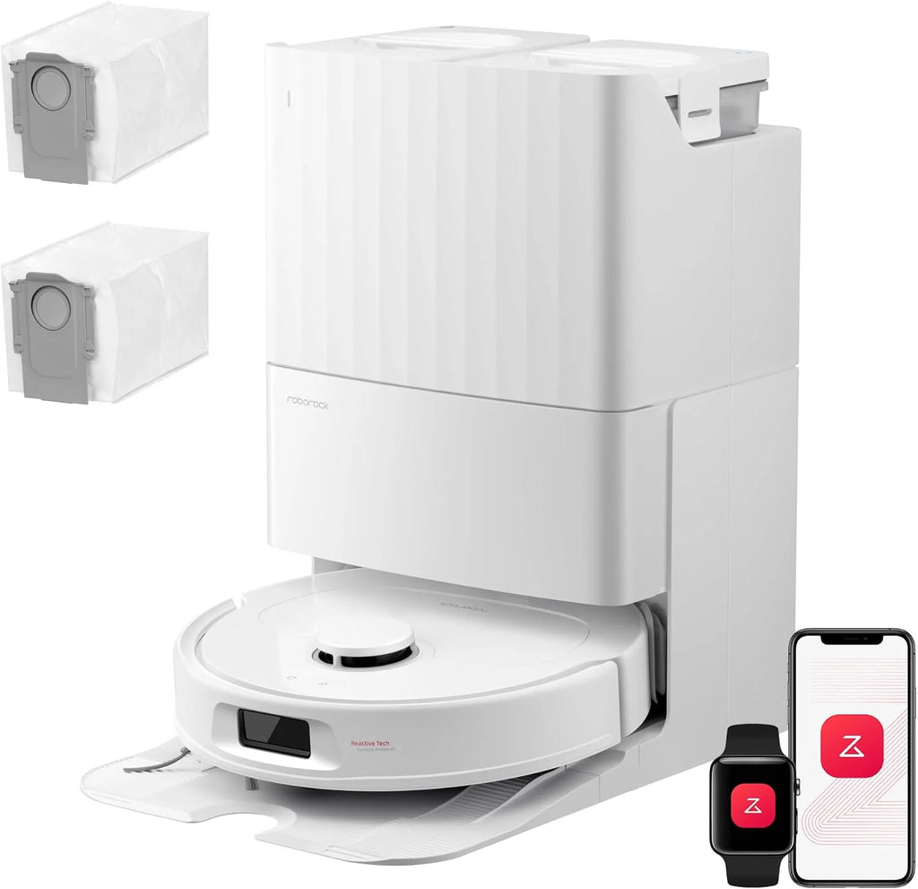 roborock Qrevo S Pro Set Robot Aspirador (Versión Mejorada del QV 35A) Succión de 18500 Pa, Base Todo en Uno, 2,7L Bolsa para Polvo, Sistema antienredos, Evitación de Obstáculos, Blanco